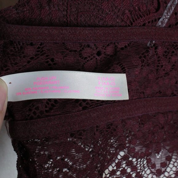 Victorias Secret Pink Purple Floral Lace Racer Back Push Up Bralette Size S - Picture 9 of 10